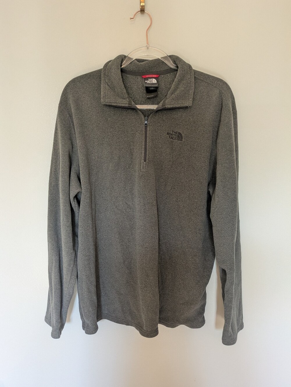 North Face Fleece Quarter Zip Jacket Grey Large